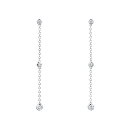 18ct White Gold Gossamer 0.27cttw Diamond Drop Earrings