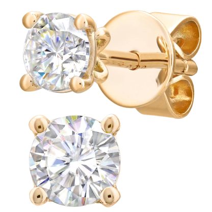 18ct Yellow Gold 0.25cttw Diamond 4 Claw Stud Earrings