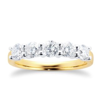 18ct Yellow Gold 1.00ct Brilliant Cut Goldsmiths Brightest Diamond Claw Set Ring - Ring Size I