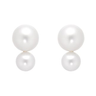 18ct Yellow Gold Double Freshwater Pearl Stud Earrings