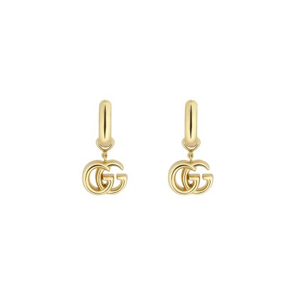 18ct Yellow Gold GG Running Drop Earrings