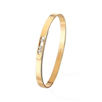 18ct Yellow Gold Move Noa 0.11ct Diamond Bangle