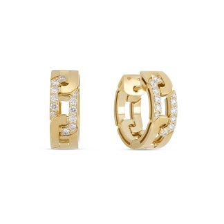 18ct Yellow Gold Navarra 0.30ct Diamond Hoop Earrings