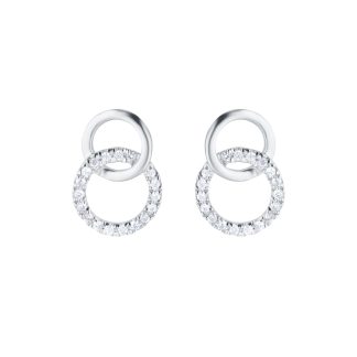 9ct White Gold 0.15cttw Diamond Circle Stud Earrings