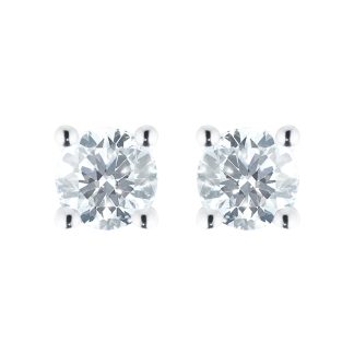 9ct White Gold 0.25ct Brilliant Cut Stud Earrings