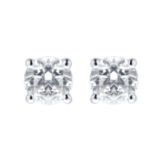 9ct White Gold 0.50ct Brilliant Cut Stud Earrings