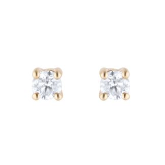 9ct Yellow Gold 0.25cttw Diamond Solitaire Stud Earrings