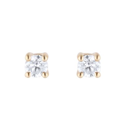 9ct Yellow Gold 0.25cttw Diamond Solitaire Stud Earrings