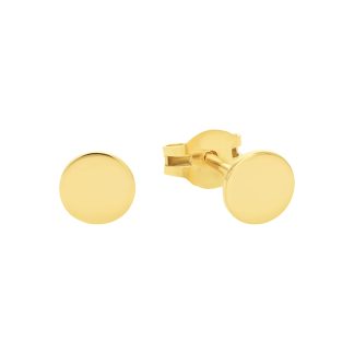 9ct Yellow Gold Circle Stud Earrings