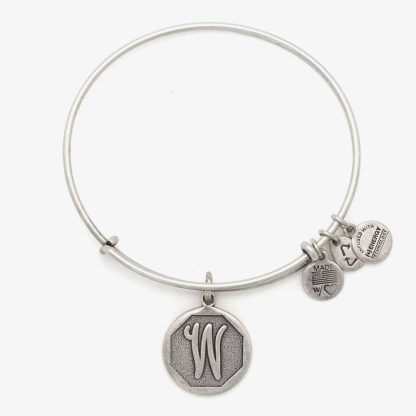 ALEX AND ANI Initial 'W' Charm Bangle A13EB14WS