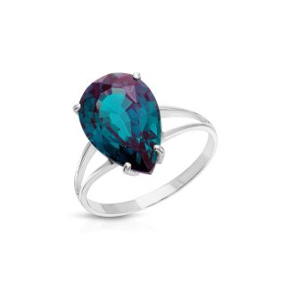 Alexandrite Audrey Classic Signature Ring in 9ct White Gold