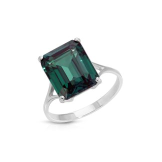 Alexandrite Ebony Auroral Signature Ring in 9ct White Gold