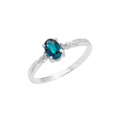 Alexandrite & Diamond Elegant Allure Ring in 9ct White Gold