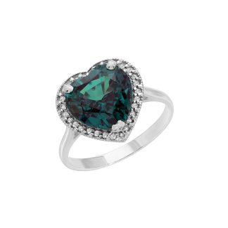 Alexandrite & Diamond Melody Signature Halo Ring in 9ct White Gold