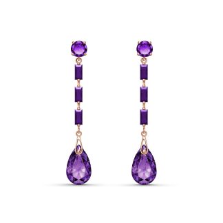 Amethyst Alice Cairo Drop Earrings in 9ct Rose Gold