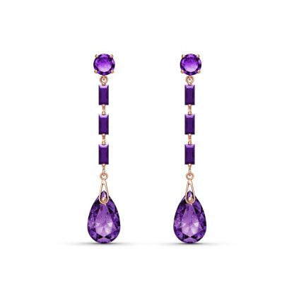 Amethyst Alice Cairo Drop Earrings in 9ct Rose Gold