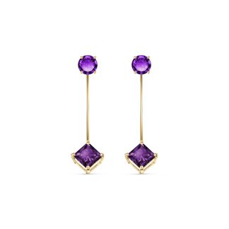 Amethyst Bianca Classic Drop Earrings in 9ct Gold