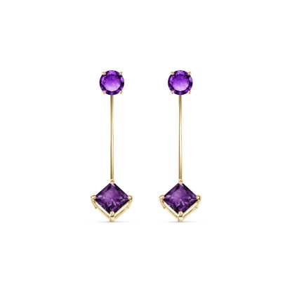 Amethyst Bianca Classic Drop Earrings in 9ct Gold