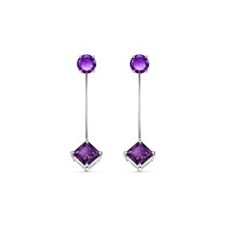 Amethyst Bianca Classic Drop Earrings in 9ct White Gold