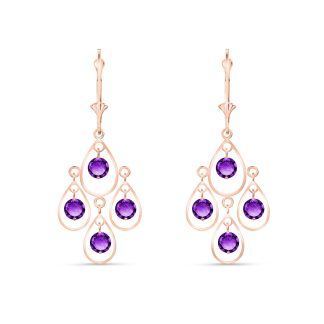 Amethyst Celine Chandelier Earrings in 9ct Rose Gold