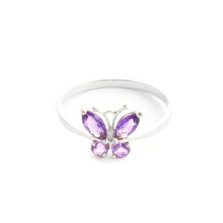 Amethyst Mariah Butterfly Ring in 9ct White Gold