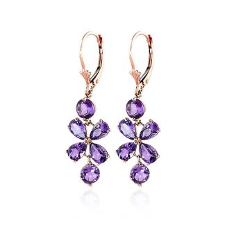 Amethyst Mariah Signature Blossom Earrings in 9ct Rose Gold