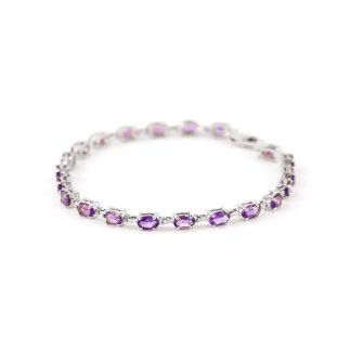 Amethyst Stella Infinite Tennis Bracelet in 9ct White Gold