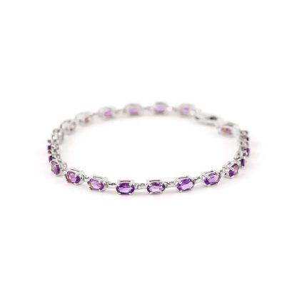 Amethyst Stella Infinite Tennis Bracelet in 9ct White Gold