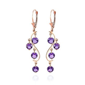 Amethyst Willow Dream Catcher Earrings in 9ct Rose Gold