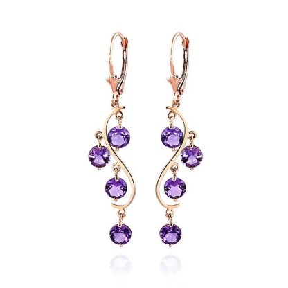 Amethyst Willow Dream Catcher Earrings in 9ct Rose Gold