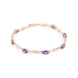 Amethyst & Diamond Colette Entwined Tennis Bracelet in 9ct Rose Gold