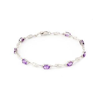 Amethyst & Diamond Colette Entwined Tennis Bracelet in 9ct White Gold