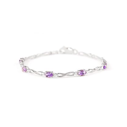 Amethyst & Diamond Evert Tennis Bracelet in 9ct White Gold