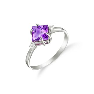 Amethyst & Diamond Leona Symmetrical Ring in 9ct White Gold