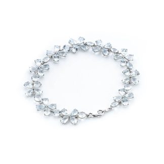 Aquamarine Mariah Signature Blossom Bracelet in 9ct White Gold