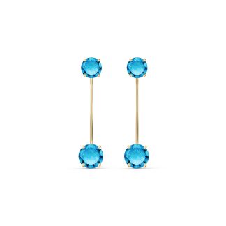 Blue Topaz Bianca Classic Drop Earrings in 9ct Gold