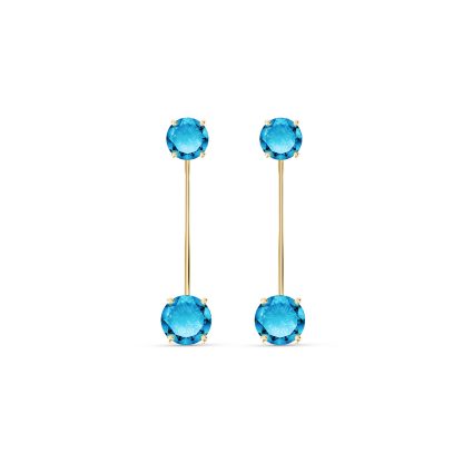 Blue Topaz Bianca Classic Drop Earrings in 9ct Gold