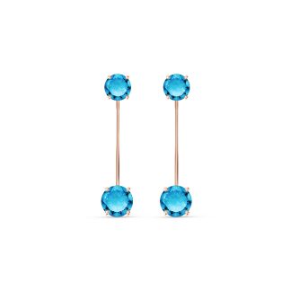 Blue Topaz Bianca Classic Drop Earrings in 9ct Rose Gold