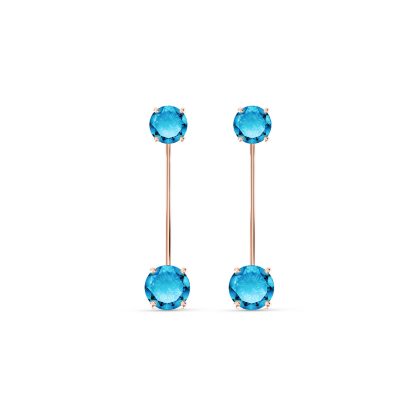 Blue Topaz Bianca Classic Drop Earrings in 9ct Rose Gold