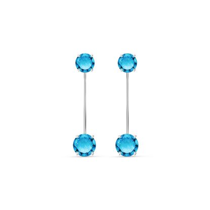 Blue Topaz Bianca Classic Drop Earrings in 9ct White Gold