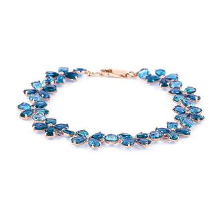 Blue Topaz Mariah Signature Blossom Bracelet in 9ct Rose Gold