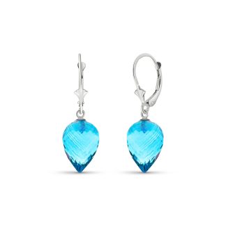 Blue Topaz Salma Dimensional Drop Earrings in 9ct White Gold