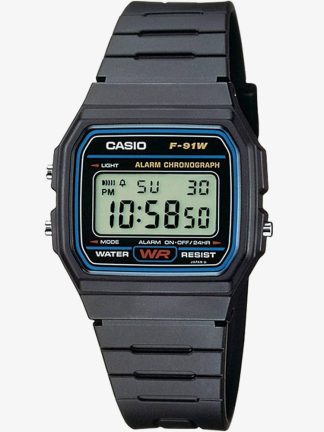 Casio CASIO Collection Men Digital Black Plastic Strap Watch F-91W-1XY