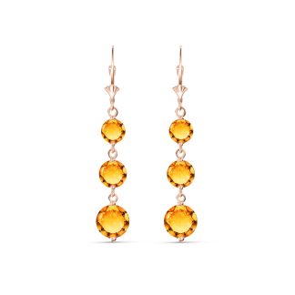 Citrine Danna Trio Drop Earrings in 9ct Rose Gold