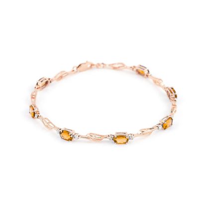 Citrine & Diamond Colette Entwined Tennis Bracelet in 9ct Rose Gold