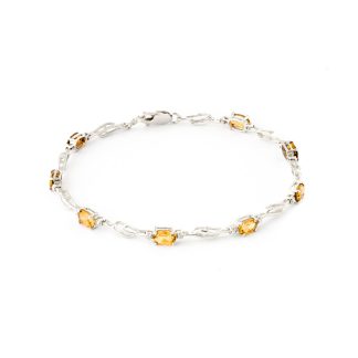 Citrine & Diamond Colette Entwined Tennis Bracelet in 9ct White Gold