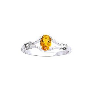 Citrine & Diamond Elegant Allure Ring in 9ct White Gold