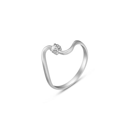 Diamond Marcella Wave Ring, 0.15 ct in 9ct White Gold