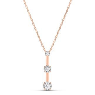 Diamond Pendant Necklace in 9ct Rose Gold