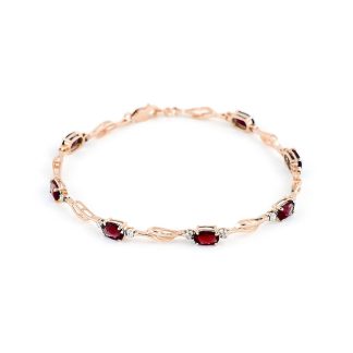 Garnet & Diamond Colette Entwined Tennis Bracelet in 9ct Rose Gold